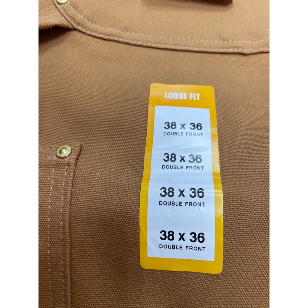 Carhartt Double Front Dungaree 38x36 B01 Loose Fit Firm Duck Utility Work Pants - Picture 7 of 11